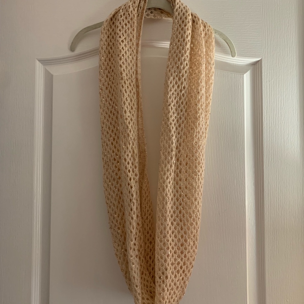 H&M pink/cream sequined infinity scarf